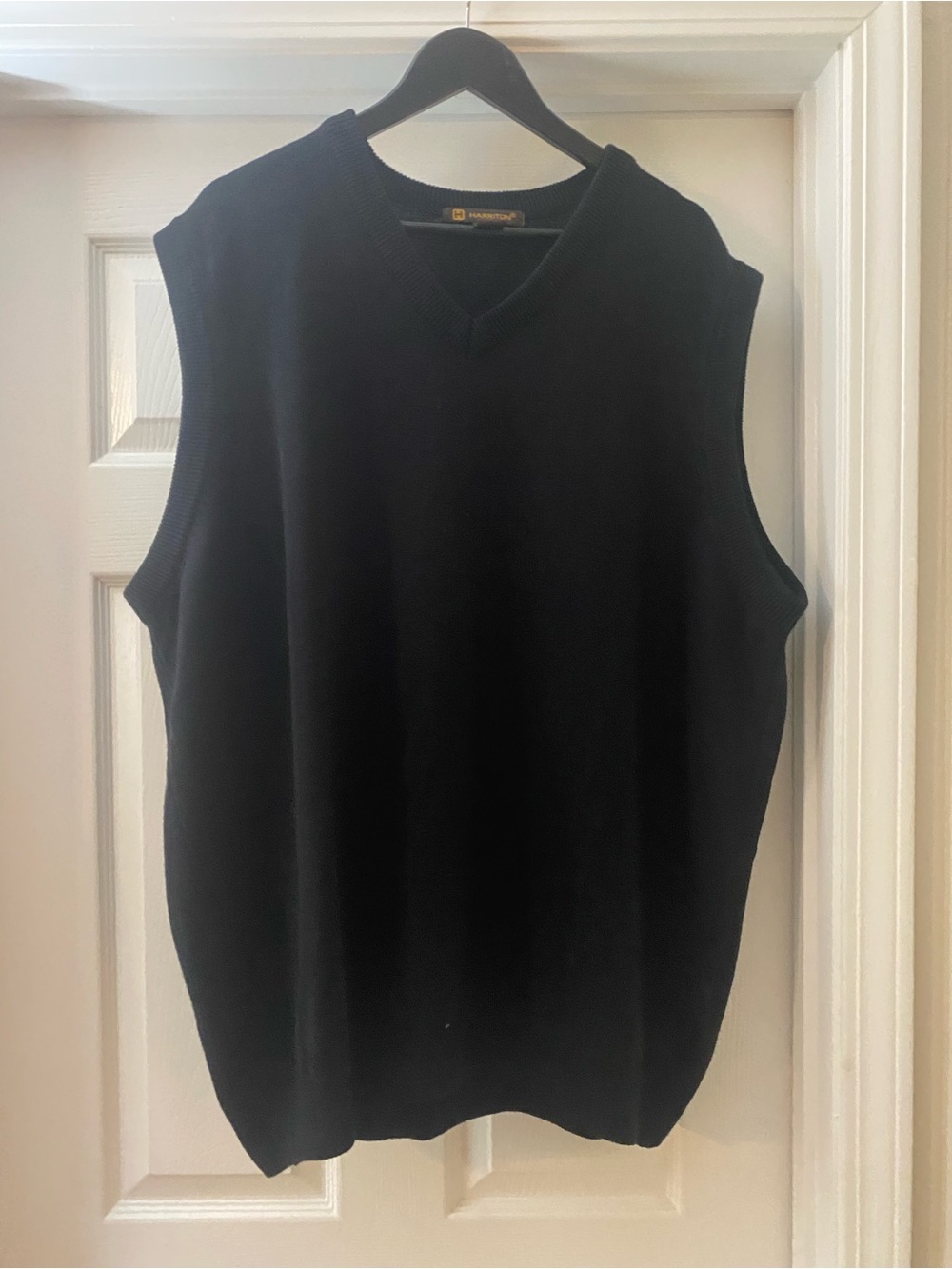 Harriton. Vintage. Men’s Classic Black V-Neck Sweater Vest. 3XL